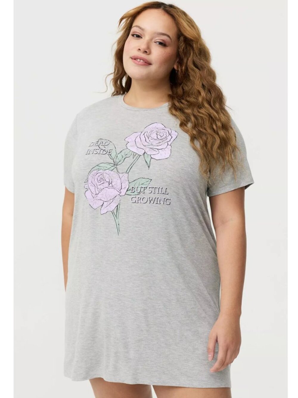 NEW Torrid 1 Dead Inside Super Soft Jersey Sleep Tee Dress 1X 14 16